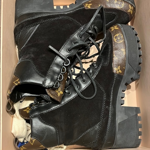 LV Black and Brown Designer Boots - Picture 1 of 10